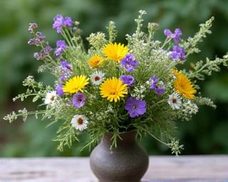 Beautiful wildflower arrangement with native plants